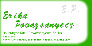 erika povazsanyecz business card